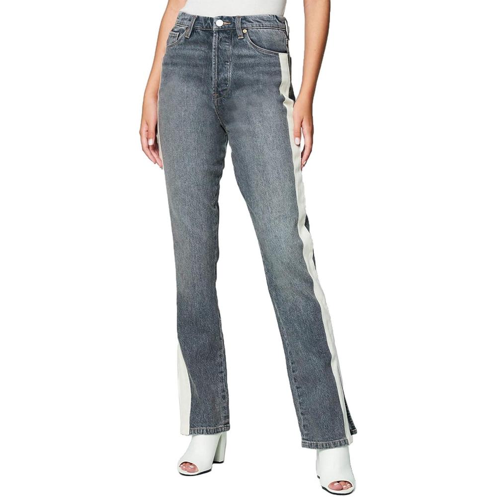 imageBLANKNYC Womens Slit Straight Leg PantBlack