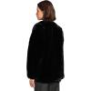 [BLANKNYC] womens Black Cherry Collarless Faux Fur Jacket(Black Cherry)