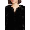 [BLANKNYC] womens Black Cherry Collarless Faux Fur Jacket(Black Cherry)