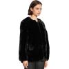 [BLANKNYC] womens Black Cherry Collarless Faux Fur Jacket(Black Cherry)
