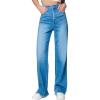 [BLANKNYC] Womens Luxury Clothing Rib Cage Wide Leg Five Pocket Jeans with Fray Hem, Comfortable & Stylish Pant(No One Better)