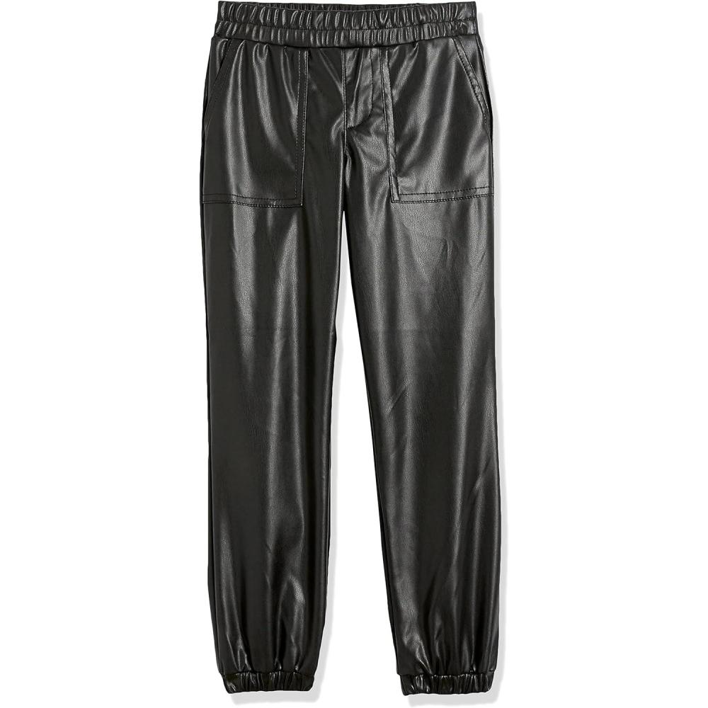 imageBLANKNYC Girls Luxury Clothing Vegan Leather Jogger Comfortable ampamp Stylish PantspantsBlack Widow