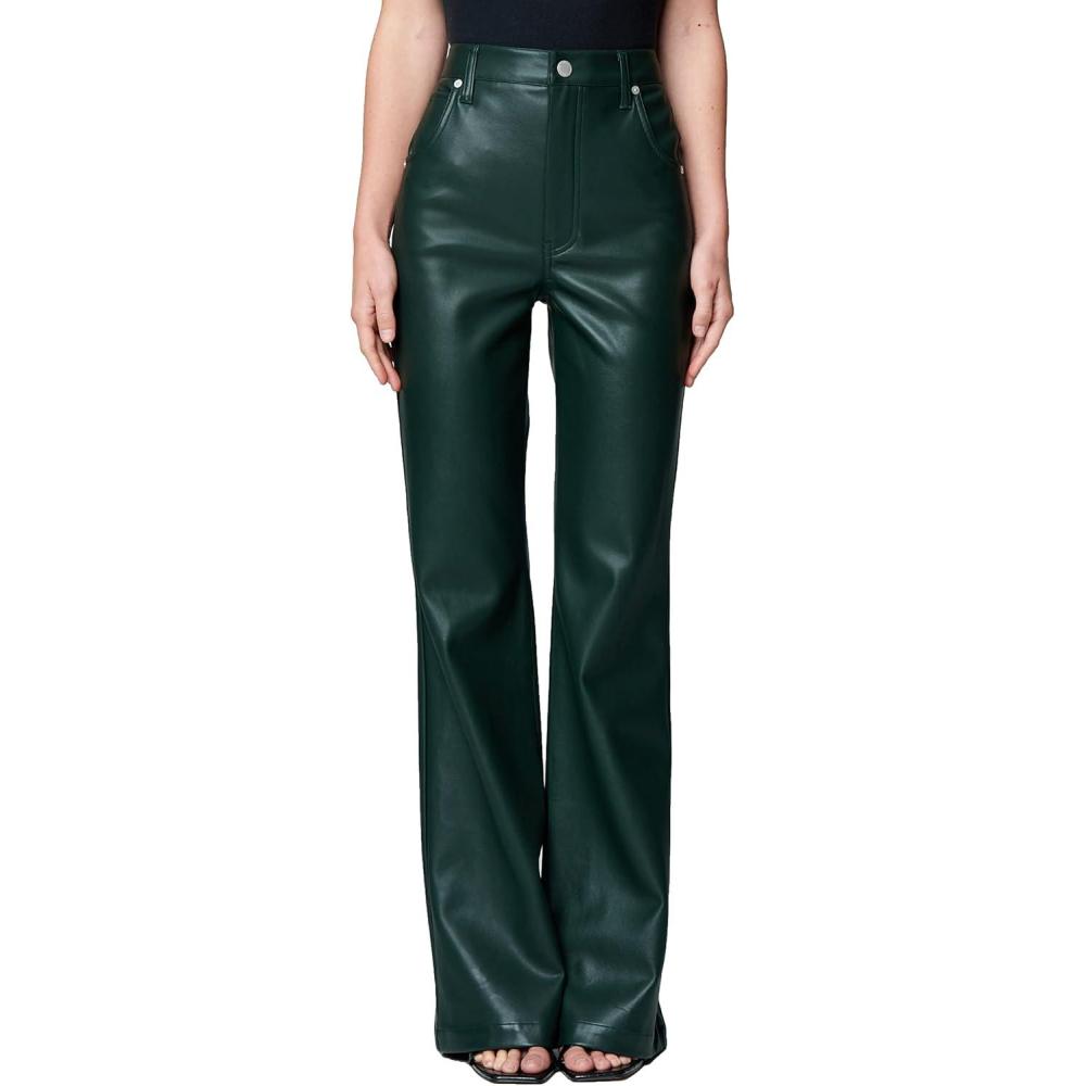 imageBLANKNYC Womens Luxury Clothing Vegan Leather High Rise Wide Leg Pant Comfortable ampamp StylishDeep Forest