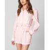 [BLANKNYC] Womens Linen Cropped Collared Shirt with Tie Detail, Stylish & Designer Clothes(Flying Solo)