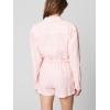 [BLANKNYC] Womens Linen Cropped Collared Shirt with Tie Detail, Stylish & Designer Clothes(Flying Solo)