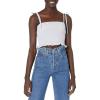 [BLANKNYC] Womens Luxury Clothing Pastel Blue & Pink Gingham Cropped Top with Smocking, Comfortable & Stylish(Sweet Escape)