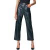 [BLANKNYC] Womens Luxury Clothing Ribcage Straight Leg Vegan Leather Pants, The Baxter Pants(Olive)