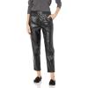 [BLANKNYC] Womens Womens High Rise Vegan Leather Pant, Straight Leg, Comfortable & Stylish Leggings(Film Noir)