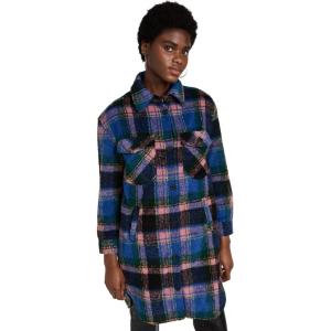 [BLANKNYC] Womens Luxury Clothing Plaid Shirt Jacket, Stylish Shacket & Trendy Coat(The Comeback)