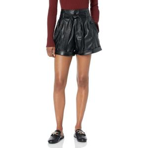 [BLANKNYC] Womens Luxury Clothing Vegan Leather Self Tie Paperbag Short, Comfortable & Stylish(Hold Me)