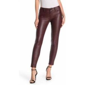 [BLANKNYC] Womens Luxury Vegan Leather Pants, Comfortable Biker Style Leggings, Super Soft High Waist(Oxblood)