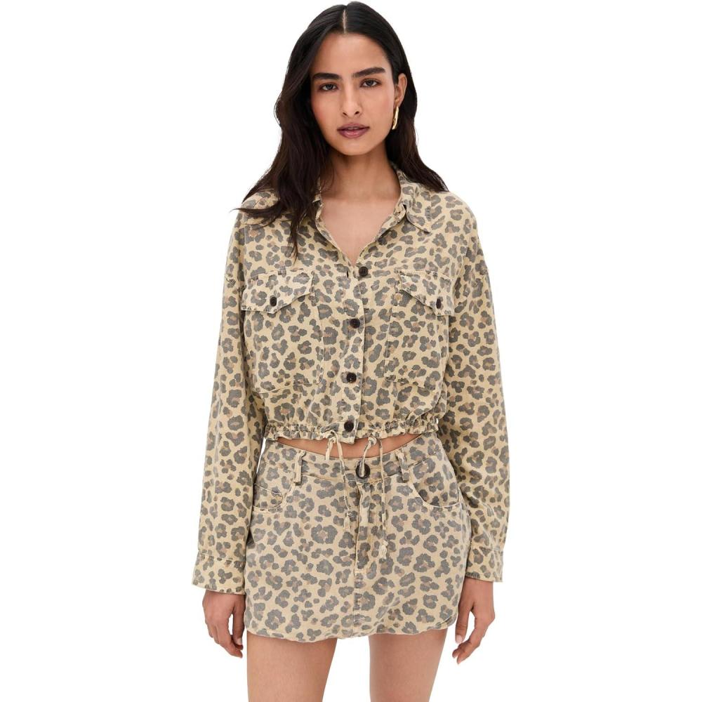 imageBLANKNYC Womens Wild Short Lightweight Leopard Shirt JacketLeopard Print