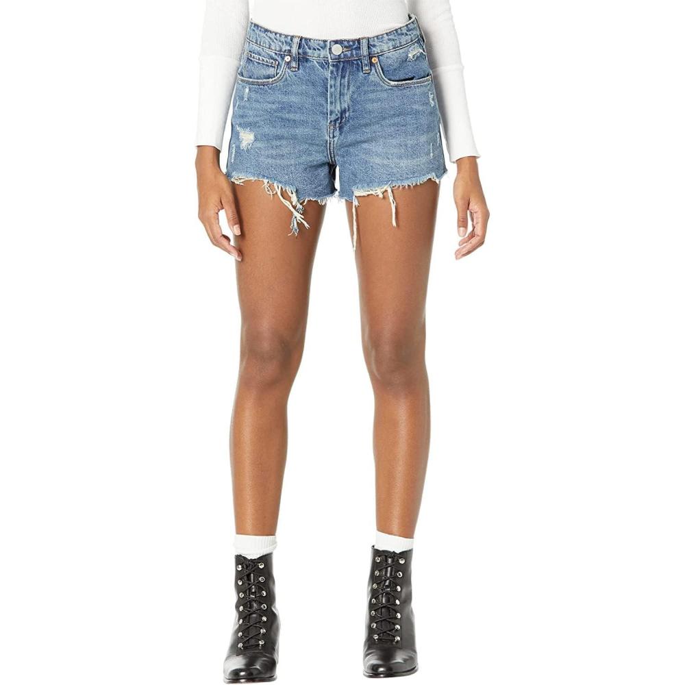imageBLANKNYC Womens Womens Womens Five Pocket Hi Rise Cut Off Denim Short with Small Rips Fashionable ampamp StylishCabin Fever