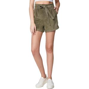 [BLANKNYC] Womens Real Suede Tie Front Paperbag Shorts, Stylish & Designer ClothingShorts(Rosemary)