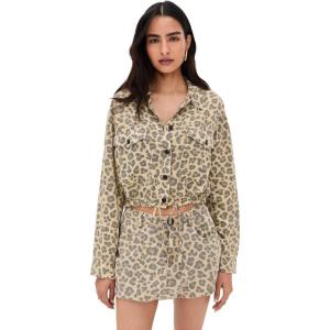 [BLANKNYC] Womens Wild Short Lightweight Leopard Shirt Jacket(Leopard Print)