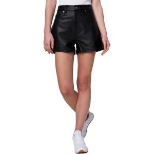 [BLANKNYC] Womens Women’s Black Real Leather Five Pocket ShortsShorts(Night Life)