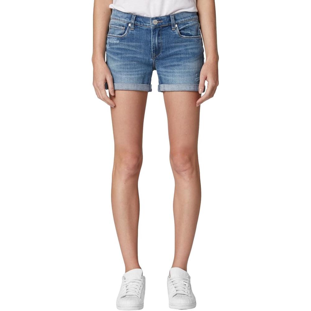 imageBLANKNYC Womens Denim Distressed Cuffed Short Blue 24Moon Child