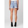 [BLANKNYC] Womens Luxury Clothing French Terry Printed Denim Short, Comfortable & Stylish, Yes Please, Small