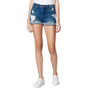[BLANKNYC] Women’s Denim Distressed Cuffed Short, Blue, 24(Blue)