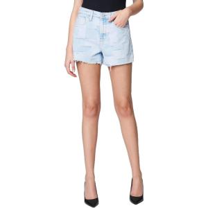 [BLANKNYC] Womens High Rise Denim Patchwork Cut Off Shorts, Stylish & TrendyDenim Shorts(Information Overload)