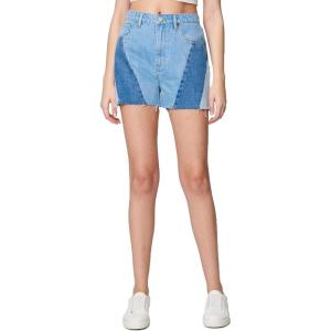 [BLANKNYC] Womens High Rise Denim Side Patchwork Cut Off Shorts, Stylish Clothing(Juicy Details)
