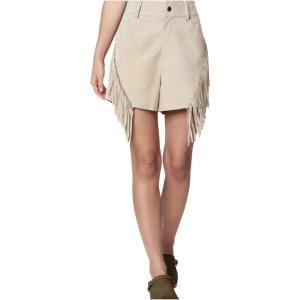 [BLANKNYC] Womens Luxury Clothing High Rise Real Suede Short with Fringe Detail, Fashionable & Comfortable(Beach Walk)
