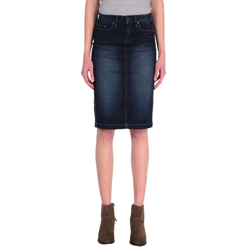 imageBLANKNYC Fashionable Womens Pencil Skirt for all Occasions Dress or Casual Wear Knee Length Comfortable ClothingDenim Blue