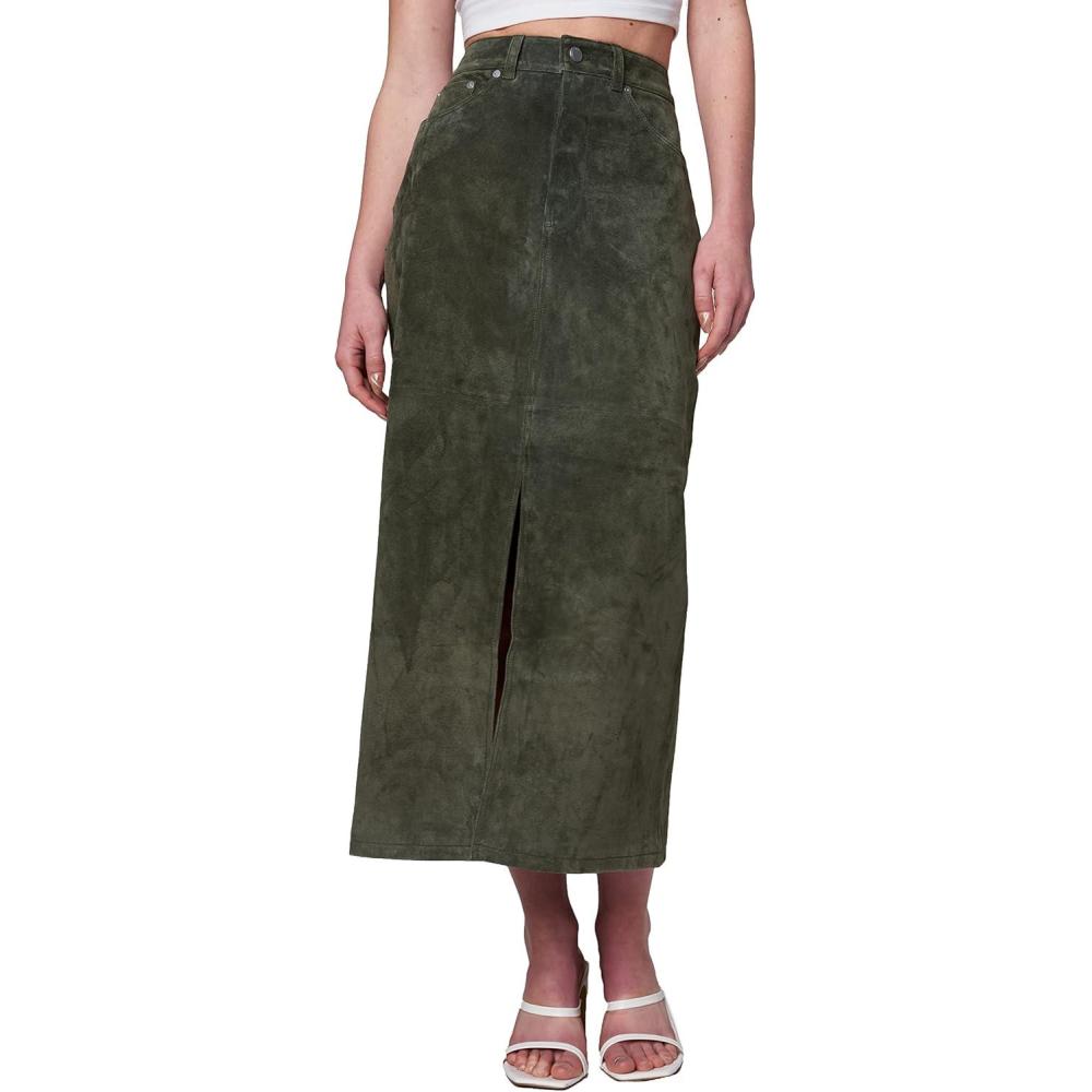 imageBLANKNYC Womens Real Suede Midi SkirtHunter