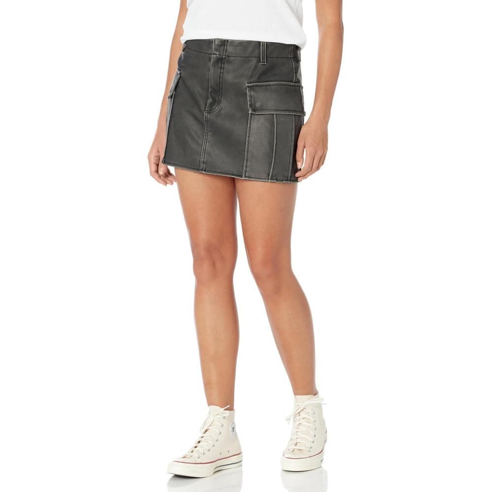 imageBLANKNYC Womens Womens Vegan Leather Mini Cargo SkirtOn Track