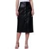 [BLANKNYC] Womens Snap Front Midi Vegan Leather Skirt(City Bound)