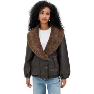 [BLANKNYC] Women’s Icon Status Faux Leather Puffer(Dark Brown/Cream Combo)