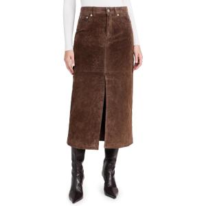 [BLANKNYC] Womens Real Suede Midi Skirt(Black Coffee)