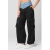 [BLANKNYC] Womens Nylon Cargo Pleated Pant with Denim Waistband(Cold Gem)