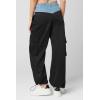 [BLANKNYC] Womens Nylon Cargo Pleated Pant with Denim Waistband(Cold Gem)