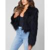 [BLANKNYC] womens Faux Fur Cropped Jacket, Comfortable & Stylish Coat(Taking Chances)