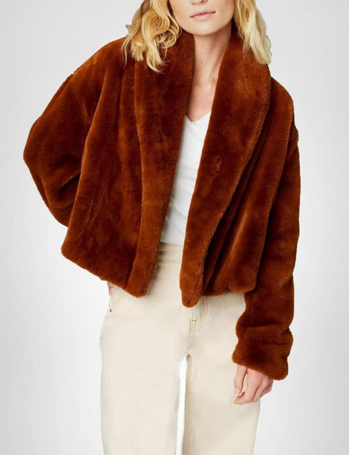 image:imageBLANKNYC womens No Closure Faux Fur CoatEye Candy
