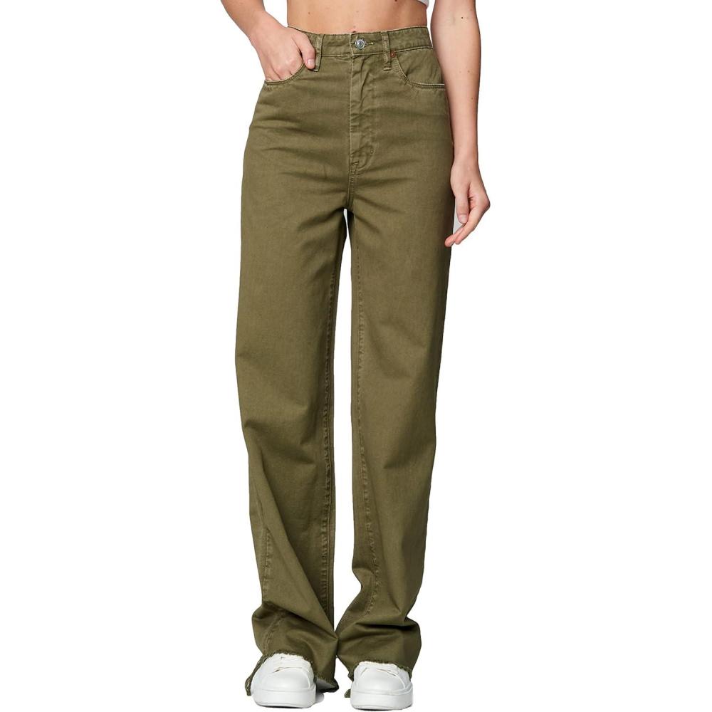 image:imageBLANKNYC Womens Luxury Clothing Wide Leg Raw Hem Twill Pant Comfortable ampamp StylishAny Other Way
