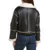 [BLANKNYC] womens Leather and Sherpa Bonded Moto Jacket(Black/Ivory)