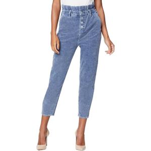 [BLANKNYC] Womens Womens Corduroy Paper Bag Pant with Expoxed Button Fly Detail, Comfortable & Casual Trousers(Nowhere to Be)