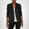 [BLANKNYC] Womens Luxury Clothing Oversized Blazzer with Pockets, Comfortable & Stylish Coat(Black)