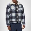 [BLANKNYC] mens Clothing Plaid Wool Blend Jacket With Sherpa Collar and Lining, Stylish & Trendy Coat(Dipthong)