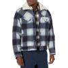 [BLANKNYC] mens Clothing Plaid Wool Blend Jacket With Sherpa Collar and Lining, Stylish & Trendy Coat(Dipthong)