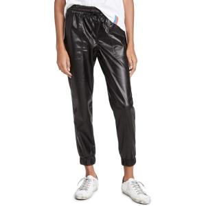 [BLANKNYC] Womens Vegan Leather Jogger, Comfortable & Stylish Pantspants(Black Widow)
