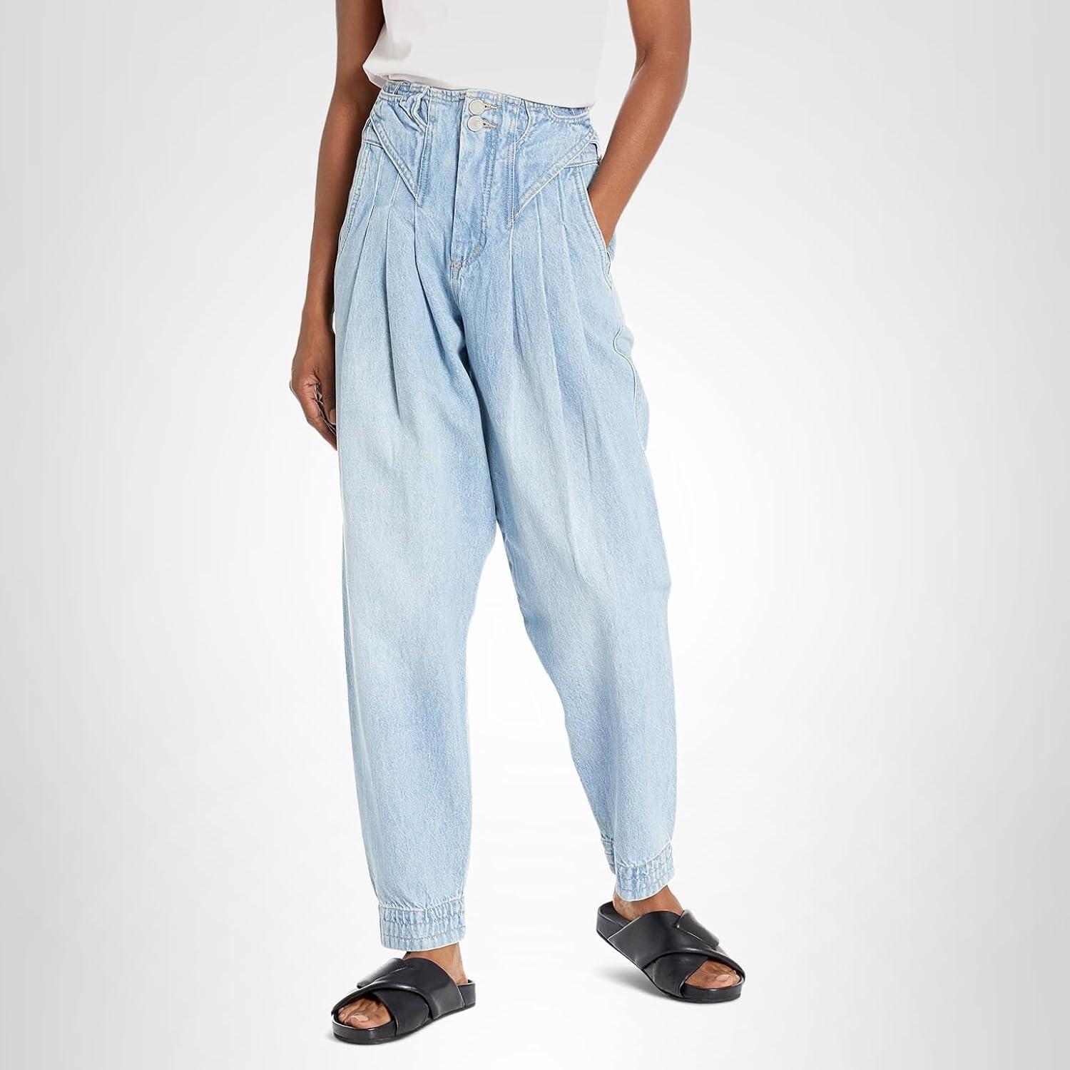 image:imageBLANKNYC Womens Pleat Detail Denim PantBlue
