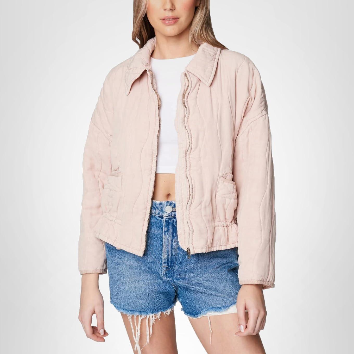 image:imageBLANKNYC womens Luxury Clothing Quilted Print Jacket Comfortable amp Stylish Windbreaker CoatWink of Sleep