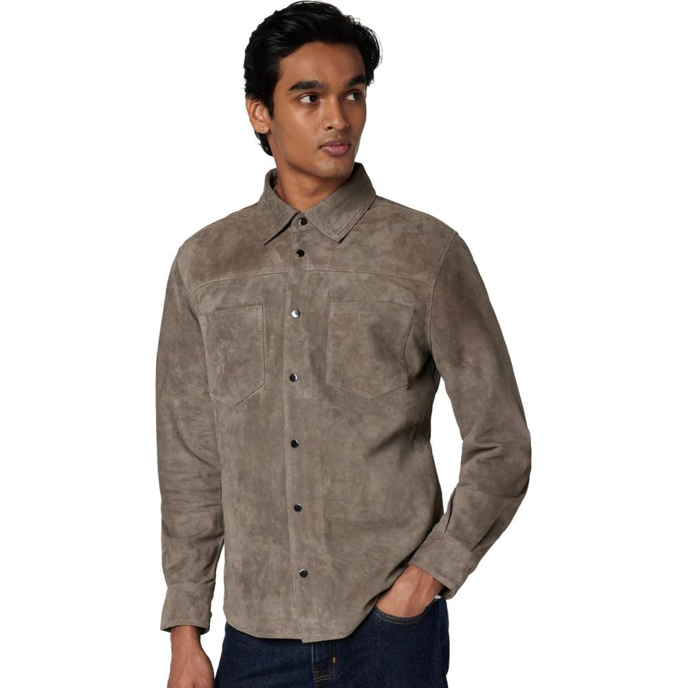 image:imageBLANKNYC Mens Luxury Clothing Suede Shirt Jacket Comfortable amp Stylish ShacketGrey