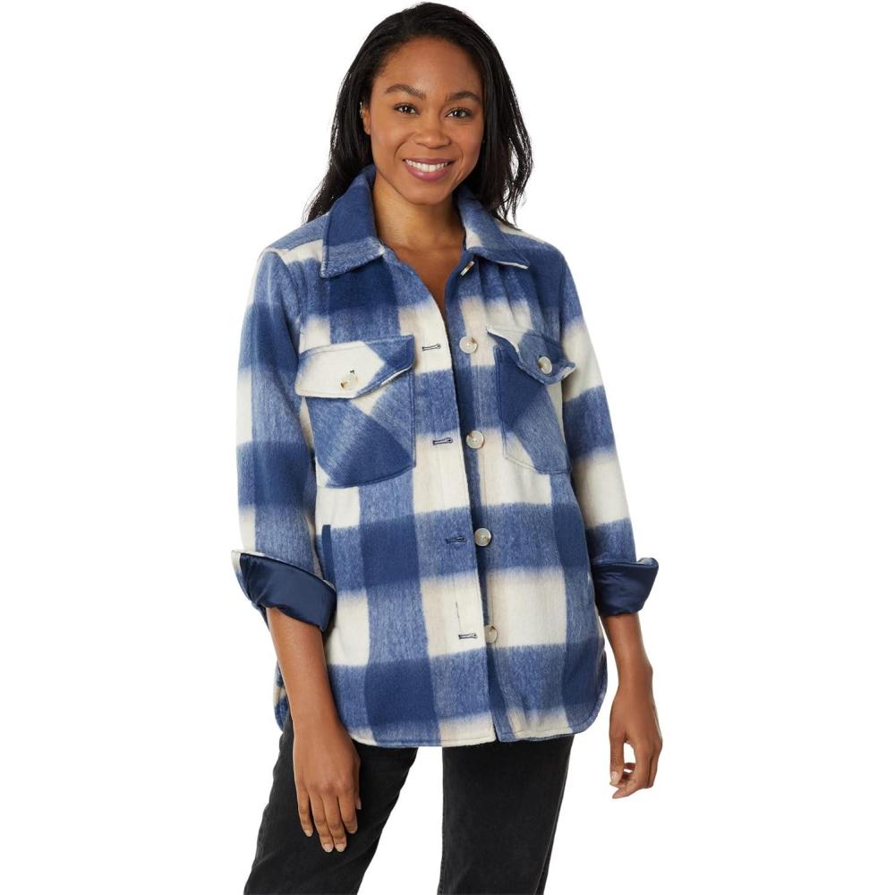 image:imageBLANKNYC Womens Luxury Clothing Plaid Shirt Jacket Stylish Shacket amp Trendy Coat Keep Rolling Medium