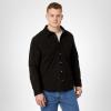 [BLANKNYC] Mens Luxury Clothing Suede Shirt Jacket, Comfortable & Stylish Shacket(Black)