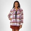 [BLANKNYC] Womens Luxury Clothing Plaid Shirt Jacket, Stylish Shacket & Trendy Coat(Voyager)