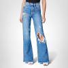 [BLANKNYC] Womens Wide Leg Longer Inseam Denim Jean with Rips, Comfortable Pants & Designer Clothing(Cruise Control)